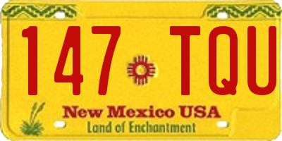 NM license plate 147TQU