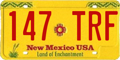 NM license plate 147TRF
