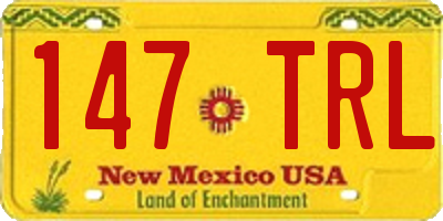 NM license plate 147TRL