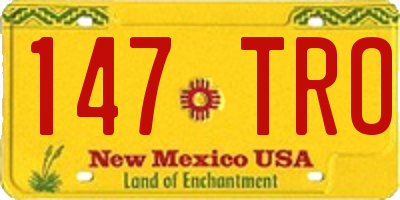 NM license plate 147TRO
