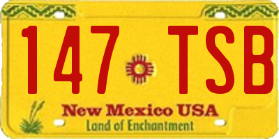NM license plate 147TSB
