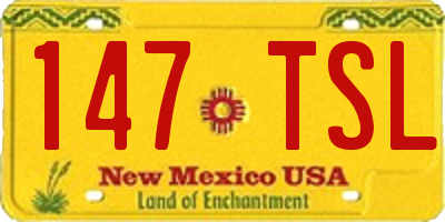 NM license plate 147TSL