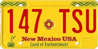 NM license plate 147TSU