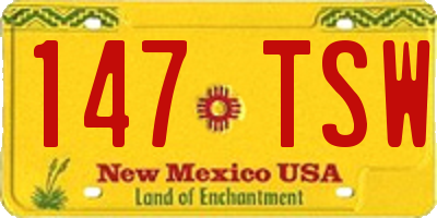 NM license plate 147TSW