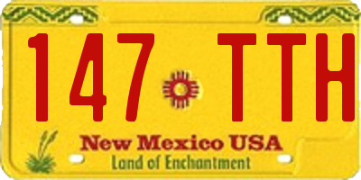 NM license plate 147TTH