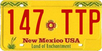 NM license plate 147TTP