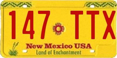NM license plate 147TTX