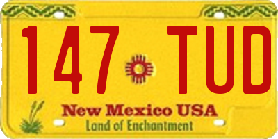 NM license plate 147TUD