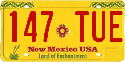 NM license plate 147TUE