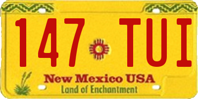 NM license plate 147TUI