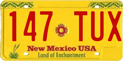 NM license plate 147TUX