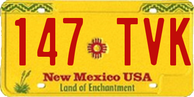 NM license plate 147TVK