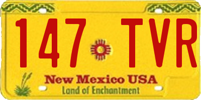 NM license plate 147TVR