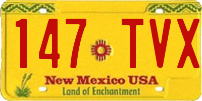 NM license plate 147TVX