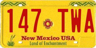 NM license plate 147TWA