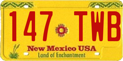 NM license plate 147TWB