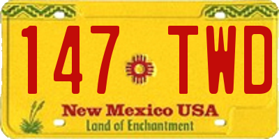 NM license plate 147TWD