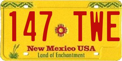 NM license plate 147TWE