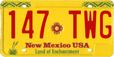 NM license plate 147TWG