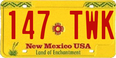 NM license plate 147TWK