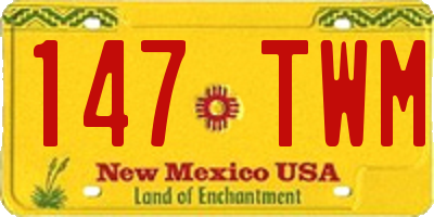 NM license plate 147TWM