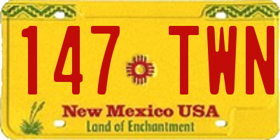 NM license plate 147TWN