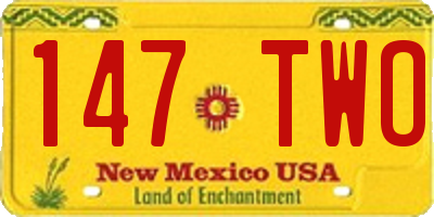 NM license plate 147TWO