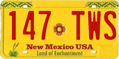 NM license plate 147TWS