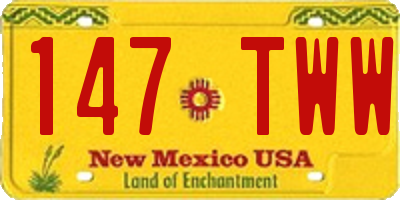 NM license plate 147TWW