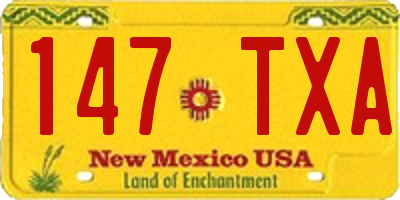 NM license plate 147TXA