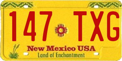 NM license plate 147TXG