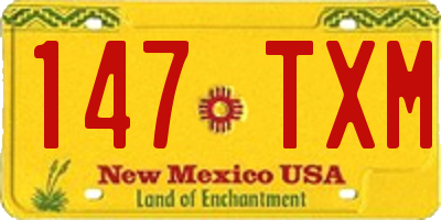 NM license plate 147TXM