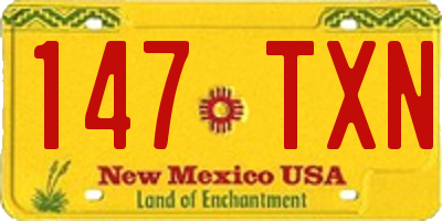 NM license plate 147TXN