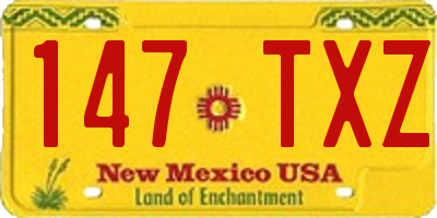 NM license plate 147TXZ