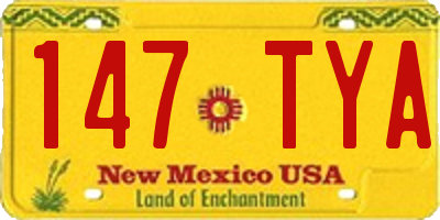 NM license plate 147TYA
