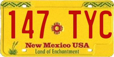 NM license plate 147TYC