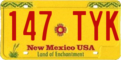 NM license plate 147TYK