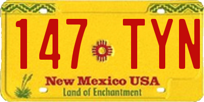 NM license plate 147TYN
