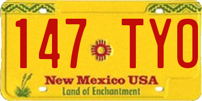 NM license plate 147TYO