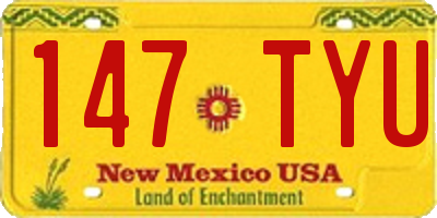 NM license plate 147TYU
