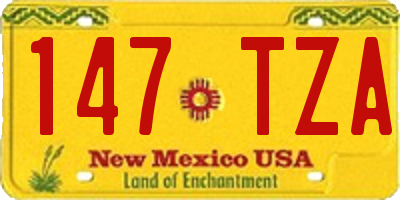 NM license plate 147TZA