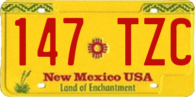 NM license plate 147TZC
