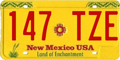 NM license plate 147TZE