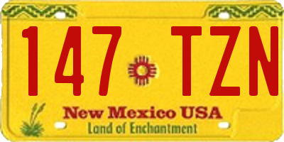 NM license plate 147TZN
