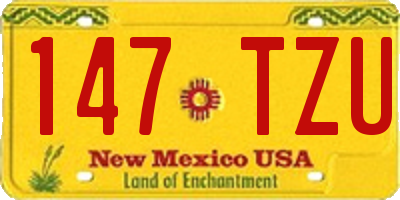 NM license plate 147TZU