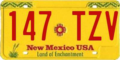 NM license plate 147TZV