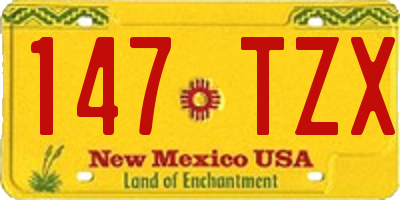 NM license plate 147TZX