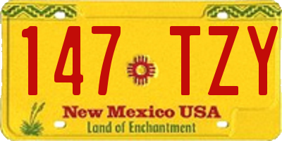 NM license plate 147TZY