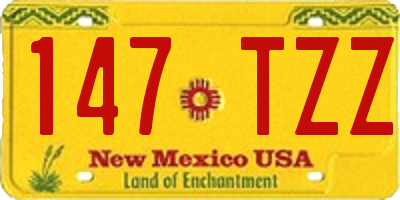 NM license plate 147TZZ