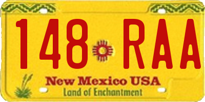 NM license plate 148RAA